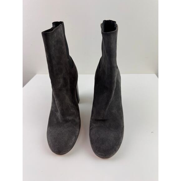 Rag & Bone Agnes Booties 38 Gray Suede Elastic Block Heel Pull On Ankle Boot - Picture 3 of 5